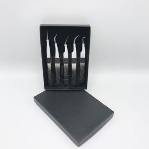Revêtement ombré noir blanc argent pince à cils à pointe pointue étiquette personnalisée boîte à cartes noire emballage élégant et durable - Product Image 4