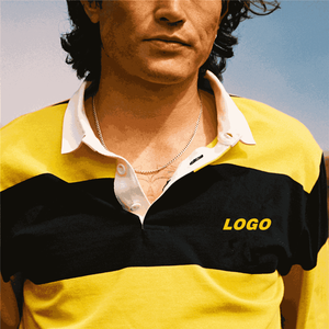 Maillot de rugby personnalisé avec logo, manches courtes, style classique old school, pour homme, 100% coton, poids lourd 300g, résistant - Product Image 5