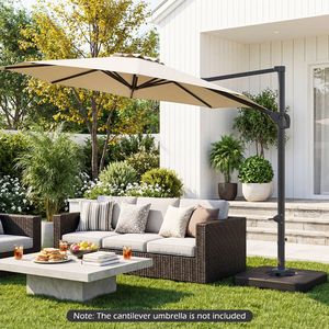Base de parasol cantilever lestée 220 LBS, support remplissable d'eau et de sable, structure métallique pour usage extérieur, plage, hôtel, entrepôt - Product Image 3