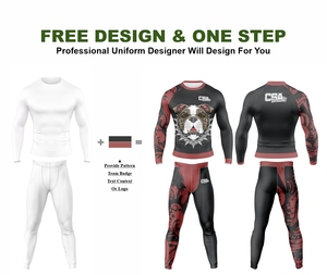 Ensemble de rashguards pour hommes imprimés par transfert thermique, design personnalisé et élégant, vente en gros directe d'usine, vêtements de compression respirants pour hommes - Product Image 2