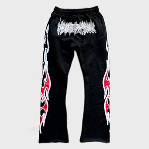 <b>Wholesale</b> High Quality 100% Cotton French Terry <b>Flared</b> <b>Sweatpants</b> Custom Logo Raw Hem Loose Fit Flare Joggers Streetwear Pants - Product Image 4