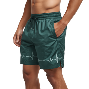 Versatile Men's Nylon Shorts with Forest Pulse Graphics and Advanced <b>Athletic</b> Comfort Design - Product Image 1