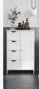 Armario de Almacenamiento de Madera Blanca Hecho a Mano, Diseño Tradicional, Organizador de Múltiples Niveles para Decoración y Mobiliario Moderno para el Hogar - Product Image 2