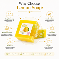Savon Artisanal Bio à l'Huile Essentielle de Citron, Barre Minérale Naturelle, Marque Privée, Parfum Miel Aloès, Éclaircissant pour la Peau et le Visage