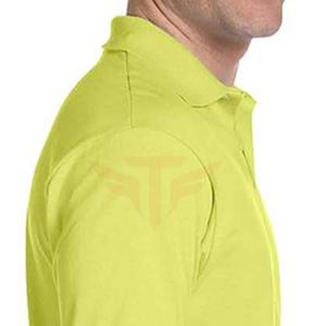 Polo de Manga Corta para Hombre, Cierre de Botones, Logotipo Bordado, Color Verde Lima, Estilo Casual - Product Image 4