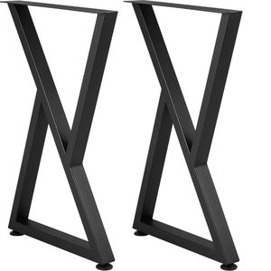 Gambe per Tavolo e Panca in Metallo Resistente 28x18 Pollici, Gambe a Z in Ferro Battuto per Tavoli da Caffè, per Parchi e Palestre - Product Image 1