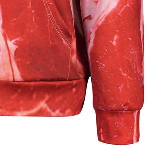 Moda personalizada Streetwear Pullover Fleece 100% algodón Rojo Negro Camo Sudadera con capucha para mujer - Product Image 6