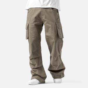 Pantalones Cargo Unisex de Talla Grande, de Tejido Grueso, Pierna Ancha, con Bolsillos, Corte Holgado, Cintura Elástica, para Correr y Uso Casual - Product Image 6