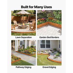 Bordatura per Paesaggistica in Acciaio al Carbonio da 40 piedi x 6 pollici, Facile da Installare, Strisce Metalliche Flessibili per Giardinaggio e Terrazze - Product Image 6