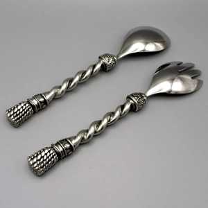 Juego de cubiertos de metal plateado con nuevo mango de resina, accesorios de cocina que incluyen cuchara para servir, herramientas para el hogar y restaurantes - Product Image 5