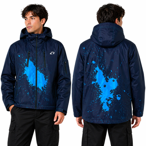 2026 Trendy Customized Design Zip up <b>Heat</b> Reactive Fabric <b>Heat</b> Reactive Jacket Windbreaker <b>Coat</b> Blue <b>Heat</b> Reactive Men's Jackets - Product Image 1