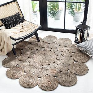 Lujosa alfombra de yute blanco trenzado ovalado decorativo moderno hecho a mano diseño geométrico revestimiento de suelo directo de fábrica ITHL - Product Image 4
