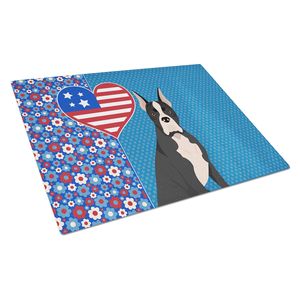 Boxer noir USA américain grande taille décoratif planche à découper en verre trempé cuisine planche de service pour hacher les plats et les assiettes - Product Image 1
