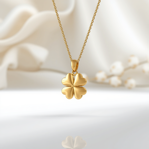 Collar con Colgante de Trébol de Cuatro Hojas en Oro Sólido de 9K para Mujer, Fabricante de Joyería Fina Personalizada - Product Image 4