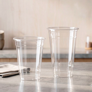 95mm Diameter Transparent Disposable PP Plastic <b>Cups</b> With Lids For <b>Cold</b> Beverage Coffee Tea Juice - Product Image 1