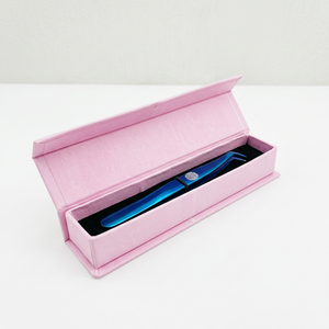 Pinzas para extensión de pestañas de color azul plasma, con punta de volumen y punta fina, y pinzas individuales, en caja rosa, set de herramientas de embalaje. - Product Image 1