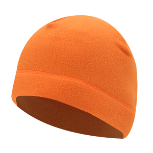 Unisex Orange Fleece Beanie Hat Warm <b>Winter</b> Adjustable Cycling Headwear Accessory with Button <b>Decoration</b> - Product Image 1