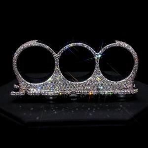 925 Silver Custom Letter Double <b>Finger</b> <b>Ring</b> Iced Out Moissanite Trendy for Certified Luxury Fine Jewelry - Product Image 3