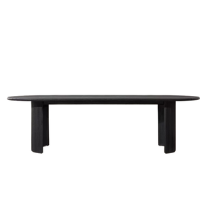 Mesa de Comedor Moderna para Exteriores, Duradera, de Madera de Teca Sólida, con Patas Arquitectónicas Acanaladas y Tablero Ovalado, para Uso en Terrazas de Lujo - Product Image 2