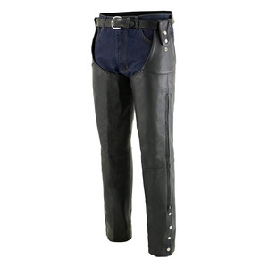 Samroz Sports <b>Men's</b> Premium <b>Leather</b> Motorcycle <b>Chaps</b>-Fully Lined Coin Pocket Customizable Logo Color Front Position All Seasons - Product Image 3