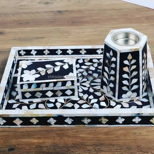 Elegante Juego de Accesorios para Fragancia Religiosa y Ambiente del Hogar, Quemador de Incienso Árabe Artesanal con Incrustaciones de Nácar - Product Image 1