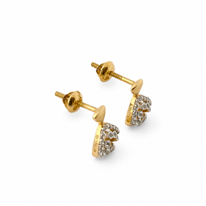 18Kt Solid <b>Gold</b> Diamond Teardrop <b>Dangle</b> <b>Earrings</b> for Women High Polish Geometric Bridal Party Gift Fine Jewelry - Product Image 5