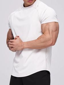 เสื้อยืดคอกลมทรงหลวมไหล่ตกสำหรับผู้ชาย คุณภาพสูง ผ้าฝ้าย 100% รับออกแบบโลโก้ พิมพ์ลายถัก ป้องกันการเป็นขุย - Product Image 5