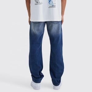 Custom <b>Men's</b> Casual Straight Outdoor <b>Elastic</b> Tactical <b>Jeans</b> Mid <b>Waist</b> Denim Cotton Material Pants - Product Image 3