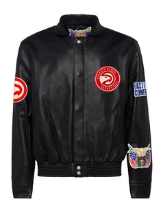 Veste en cuir intégral des Atlanta Hawks, noire - Product Image 1