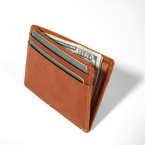 Castello High Quality Genuine Vegetable <b>Tanned</b> Leather Slim Card Case Handmade New Item Black Burgundy Green Open Polyester - Product Image 3