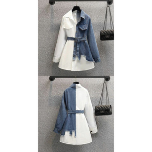 Vestido Camisero Híbrido de Mezclilla y Popelina con Diseño Dividido - Product Image 2