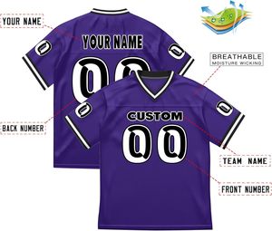 Fournisseur de maillots de football américain personnalisés, mélange de spandex, transfert thermique, respirant, nom du joueur personnalisé, vêtements OEM ODM Pro - Product Image 2