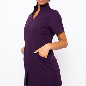 Tunique à manches courtes respirante unisexe pour salon de beauté et spa, mélange coton et polyester, uniforme d'esthéticienne et d'hôtel - Product Image 5
