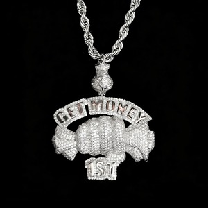 Iced Out Moissanite 925 <b>Silver</b> <b>Pendant</b> Hip Hop Themed Charms Custom Name Letter <b>Pendant</b> Rapper Bling <b>Pendant</b> <b>Initial</b> <b>Pendant</b> - Product Image 1