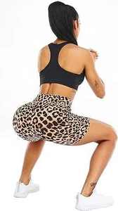 Shorts de Mujer con Estampado de Leopardo, Cintura Alta, Transpirables, Tejidos en Spandex y Poliéster, Estilo Sexy para Club, Ajuste Ceñido, Cintura Elástica - Product Image 4