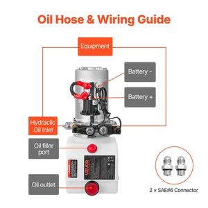 Centralina Idraulica 4 Quart DC 12V a Doppio Effetto per Rimorchio Ribaltabile, Pompa 3200 PSI Pressione Massima, Attrezzatura per Movimentazione Materiali - Product Image 6