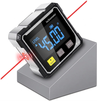 Inclinomètre numérique à double laser rechargeable avec rétroéclairage LCD, aimant sur 4 côtés, rotation automatique pour la construction et les travaux d'ingénierie civile