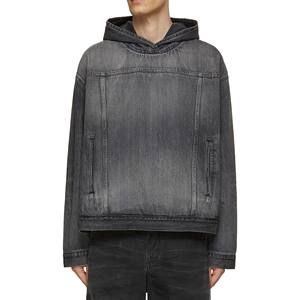 Sudadera con Capucha de Mezclilla para Hombre, Diseño Personalizado de Alta Calidad, 100% Algodón, con Bolsillos, Cierre Completo, Impresión de Logotipo Personalizado - Product Image 1