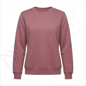 Sudadera de felpa francesa con estampado personalizado de alta calidad para mujer, Jersey 2025, Sudadera de cuello redondo de gran tamaño para mujer, algodón - Product Image 2