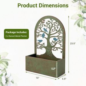 Set di 2 Moderni Vasi da Giardino Rialzati in Legno di Abete per Piante Rampicanti, Fioriere da Esterno con Funzione di Irrigazione - Product Image 5