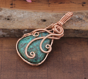 Pendentif vintage en zircon naturel serti de pierres, fil enroulé, argent sterling 925 plaqué platine, vente en gros, pierre précieuse bleu-vert - Product Image 4