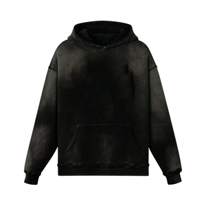 100% Combed Cotton Brushed Fleece Sun Faded <b>Washed</b> Effect Hoodie Sweatshirts 2026 <b>Tech</b> Fleece Warm Streetwear Hoodie - Product Image 3
