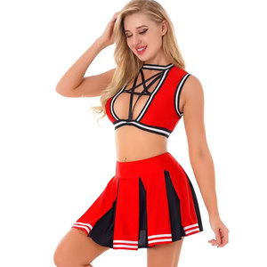 Uniforme de porristas con estampado a la venta en línea, disfraz hecho a medida sin mangas, uniforme de porristas transpirable. - Product Image 3
