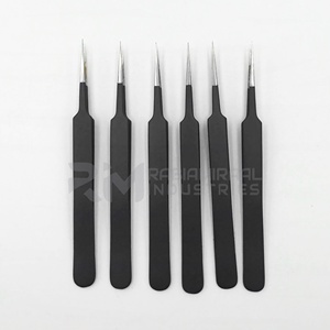 แหนบต่อขนตาปลายแหลมสแตนเลสคุณภาพสูงเคลือบผงสีดำขายดีจาก RMI - Product Image 2
