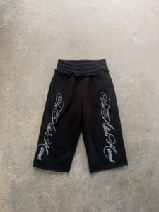 Pantalones cortos de chándal largos con estampado gráfico de alta calidad para hombre, estilo urbano, holgados, hasta la rodilla, de pierna ancha - Product Image 6