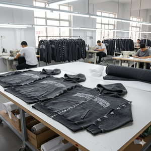 Sudadera con capucha y cremallera extragrande para hombre REXFIT SPORTS, estilo vintage deslavado, de algodón con pedrería, personalizable OEM - Product Image 3