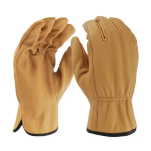 Guantes de Trabajo de Cuero Vacuno de Primera Calidad, Grado AB, para Hombre, de Piel de Vacuno Pura, para Jardinería, Construcción y Conducción - Product Image 1