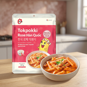 Tokpokki de Rosa Coreana 125g O'food |   Pastel de Arroz Coreano Instantáneo Cremoso Tokpokki |   Mochila |   Duración de vida útil de 12 meses - Product Image 5