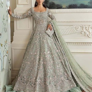 OEM Custom Size Handmade Modern Ball Gown Wedding Bridal <b>Dress</b> Lace-Up Ruffles Sequined Contrast Color Crystal Lace Premium - Product Image 2