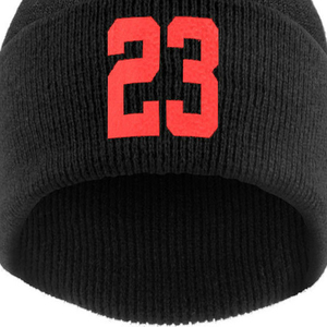 Gorros de punto acrílicos suaves personalizados al por mayor con número impreso, gorros de invierno con logo personalizado, gorros holgados cálidos con dobladillo, venta al por mayor - Product Image 2